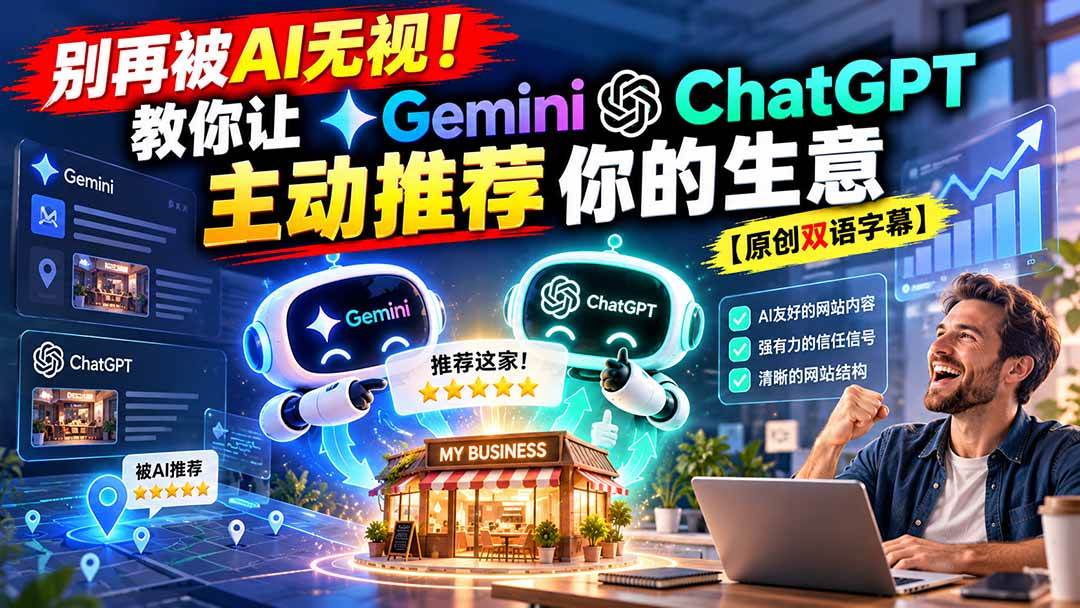 （20737期）别再被AI无视！教你让GeminiChatGPT主动推荐你的生意【原创双语字幕】