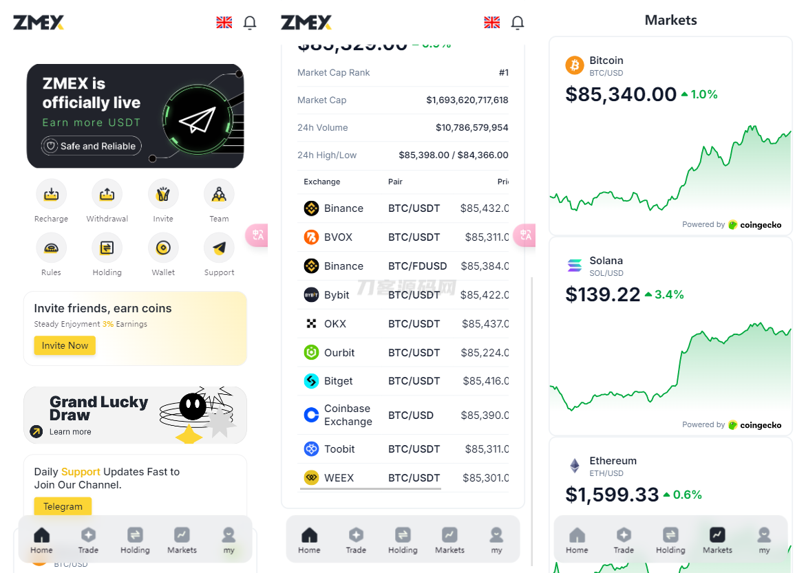 海外版AI量化区块链系统源码 UI精美